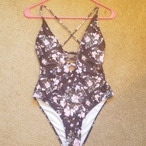 One piece floral suit